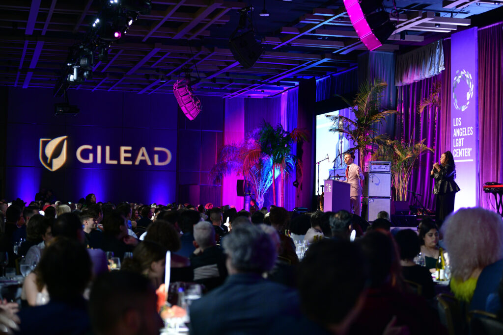 Los Angeles LGBT Center CEO Joe Hollendoner speaks onstage as the Los Angeles LGBT Center hosts The Center Gala at Fairmont Century Plaza on April 22, 2023 in Los Angeles, California.